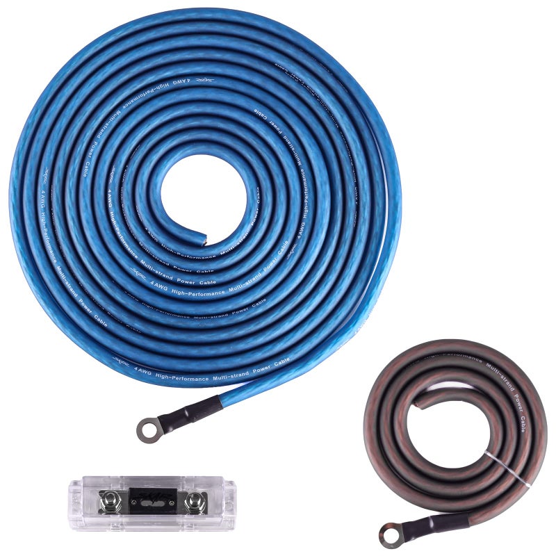 Skar Audio 4 Gauge Amplifier Wiring Kit - Blue, Copper Clad Aluminum, SKAR4ANL-CCA - Image 4